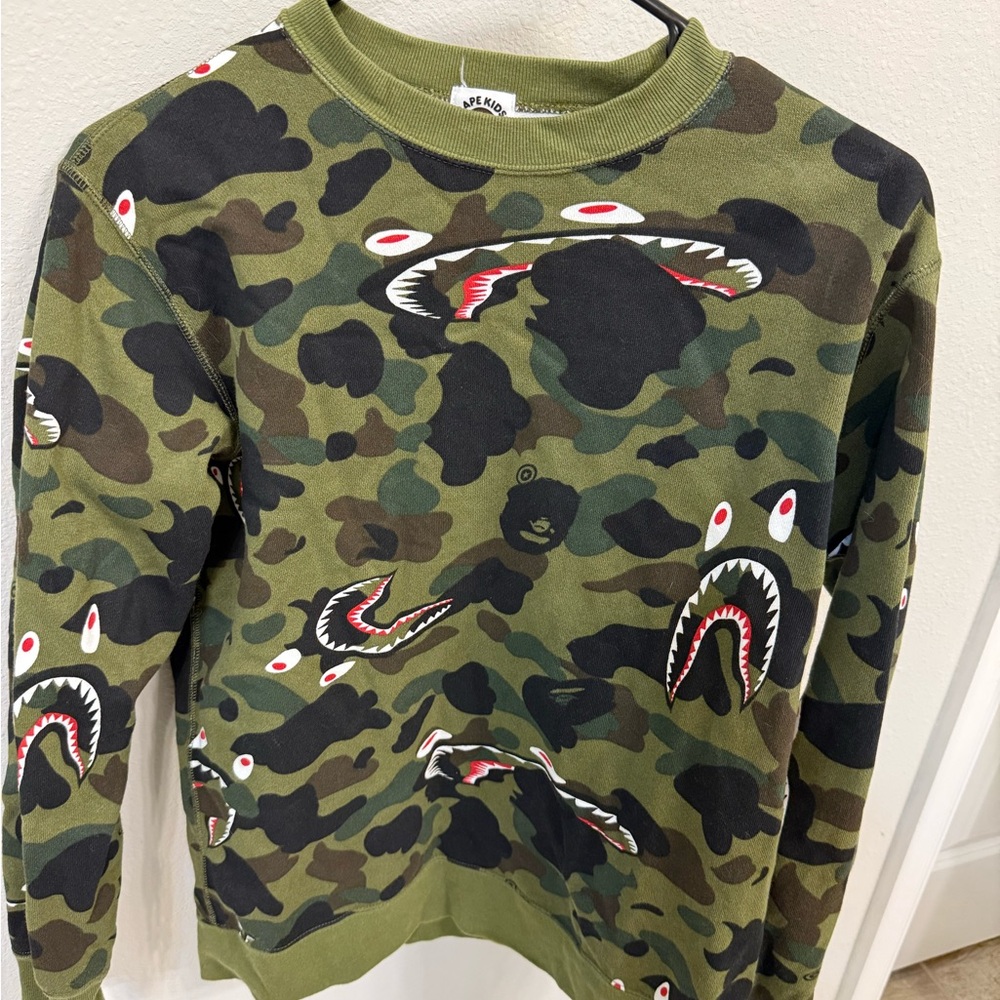 Bape Green Camo Shark Hoodie